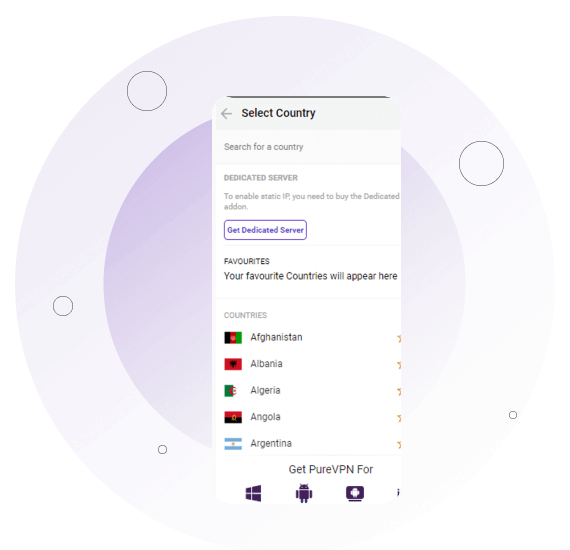 Select Server Location - vpn for chrome
